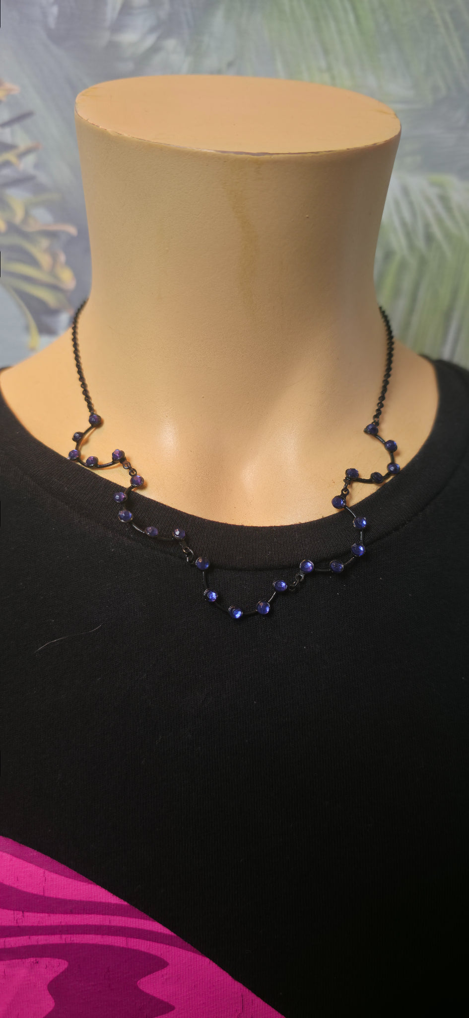 Statement Halskette mit blauen Perlen