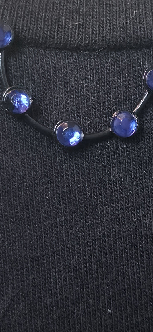 Statement Halskette mit blauen Perlen