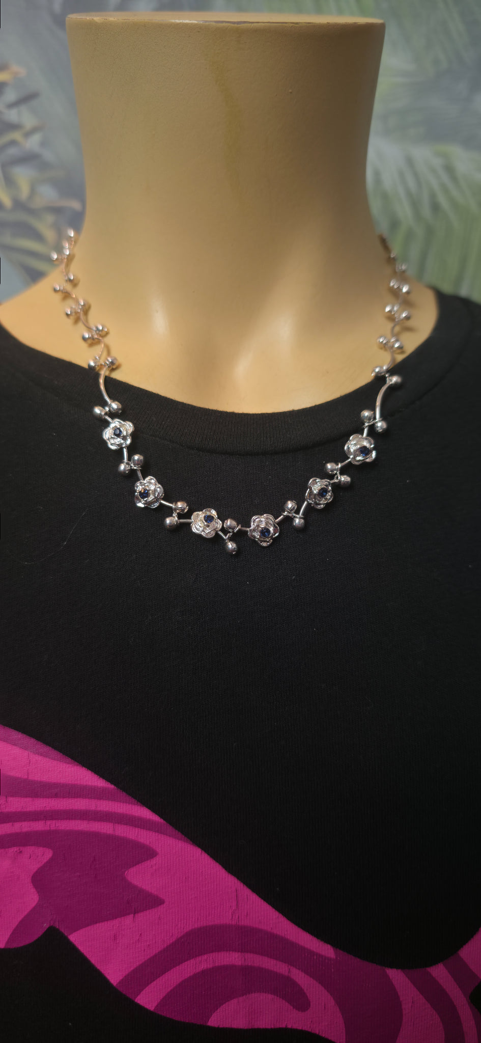 Blumen Halskette mit Strass