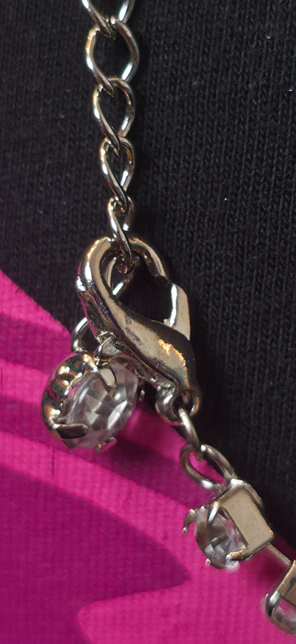 Lange Strass Halskette Silber – funkelnd & elegant