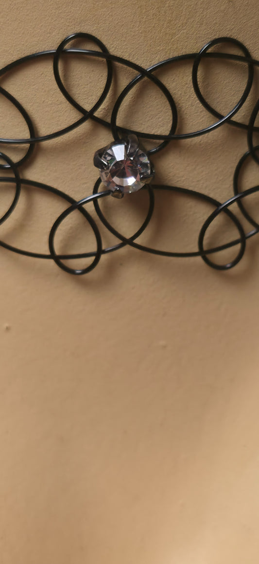 Schwarzer Tattoo Choker mit Strass – 90s Style & edgy