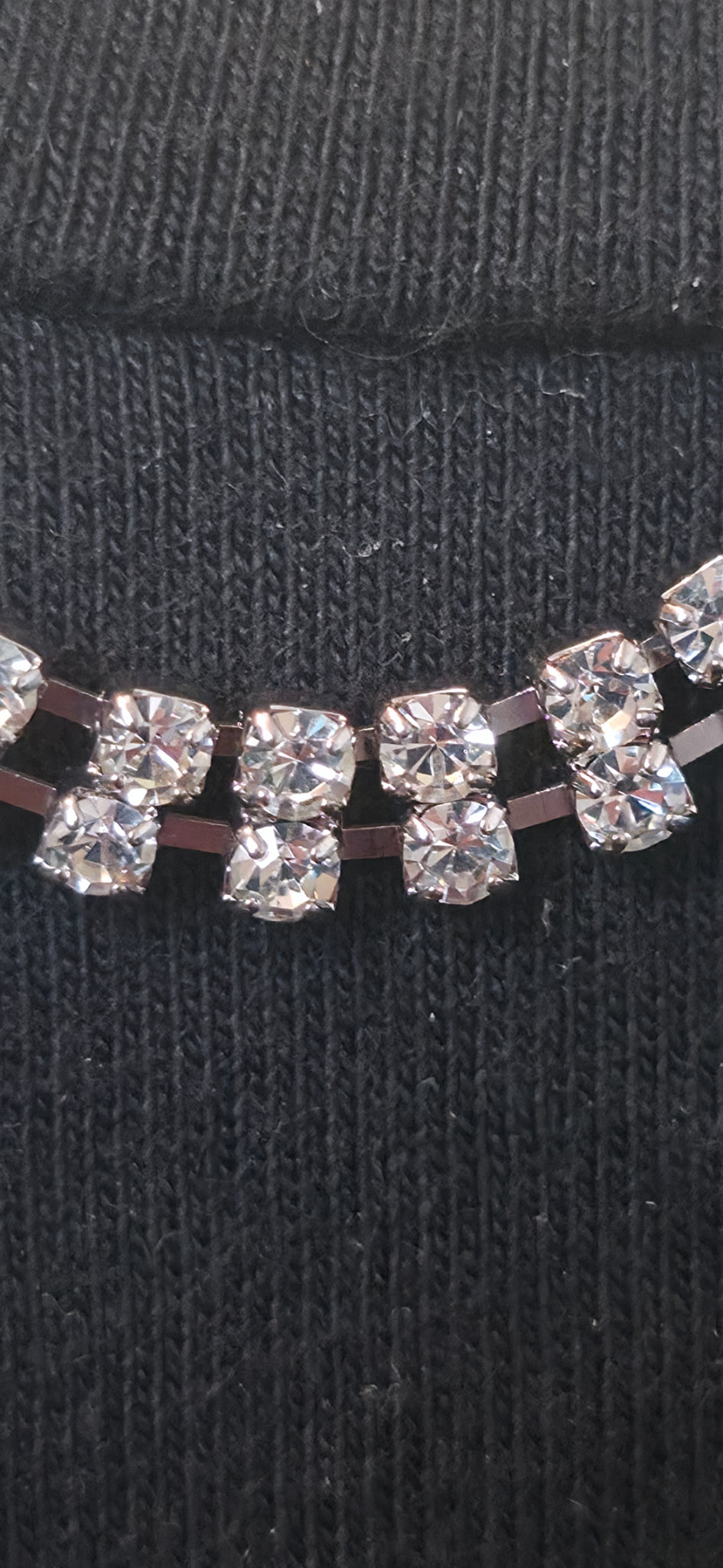 Klassische Strass Halskette Silber