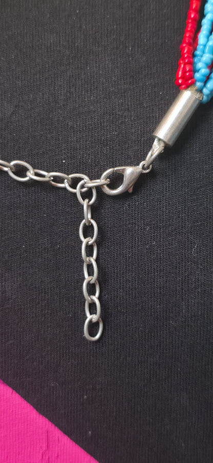 Statement Boho Halskette mit Perlen & großem Anhänger