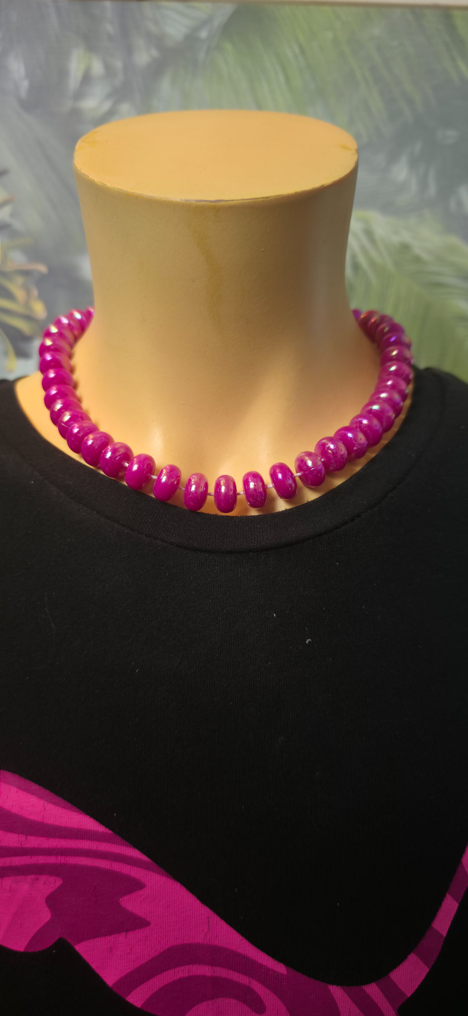 Perlenhalskette in Pink/Fuchsia – trendy & auffällig
