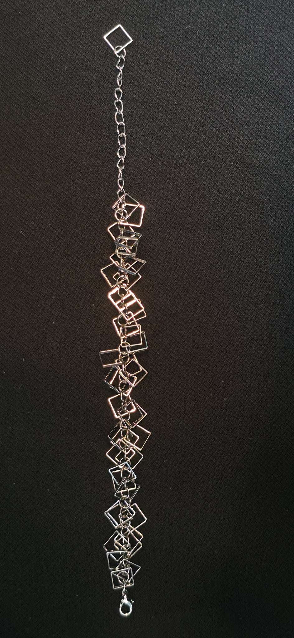 Lange Statement Armband/Fußkette in Silber – geometrisch & modern