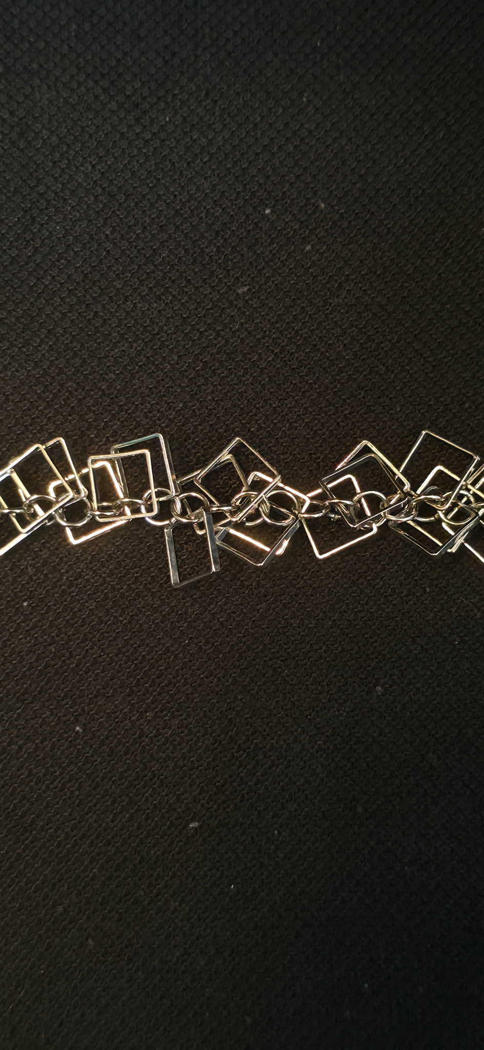 Lange Statement Armband/Fußkette in Silber – geometrisch & modern