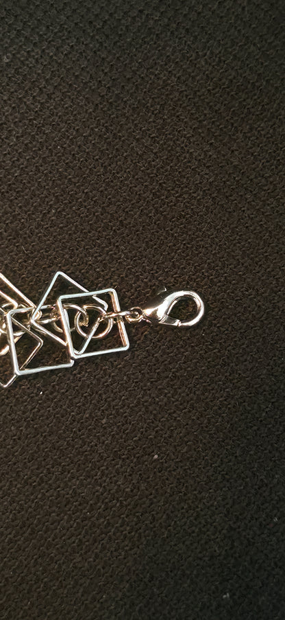 Lange Statement Armband/Fußkette in Silber – geometrisch & modern