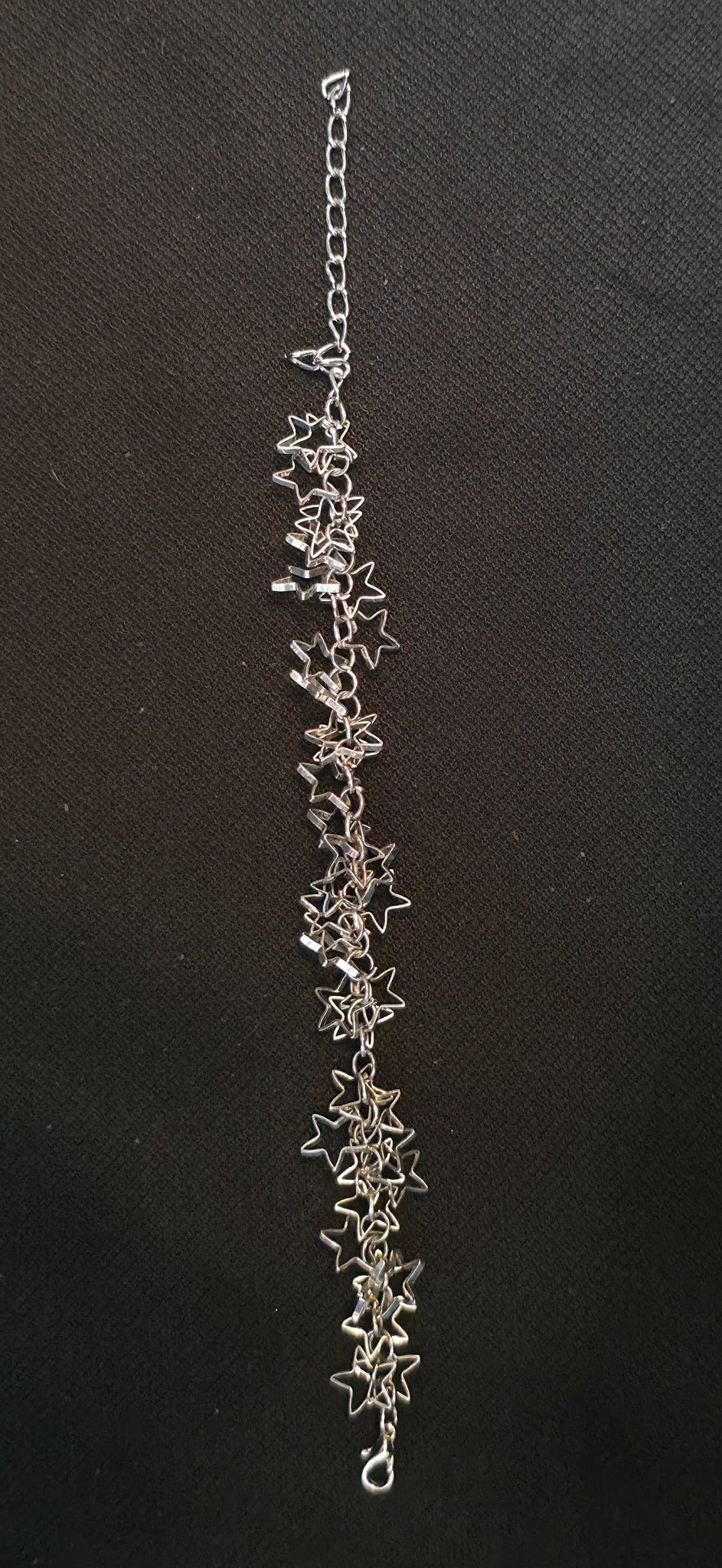 Lange Statement Armband/Fußkette mit Sternen in Silber – verspielt & modern