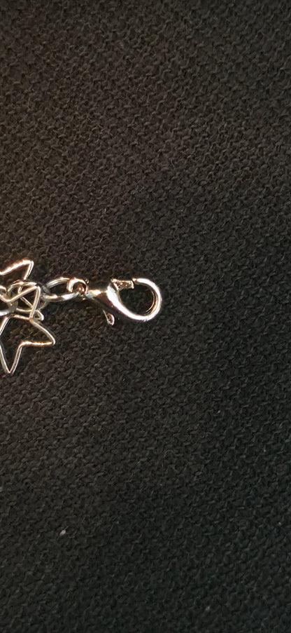 Lange Statement Armband/Fußkette mit Sternen in Silber – verspielt & modern