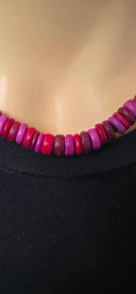 Pink Perlenhalskette Farbverlauf – modern & auffällig
