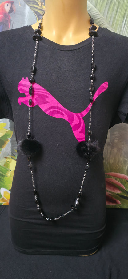 Statement Halskette Neon Grün & Weiß mit Ringen – moderner Trend Schmuck