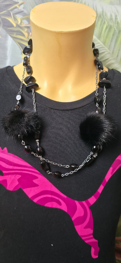 Statement Halskette Neon Grün & Weiß mit Ringen – moderner Trend Schmuck