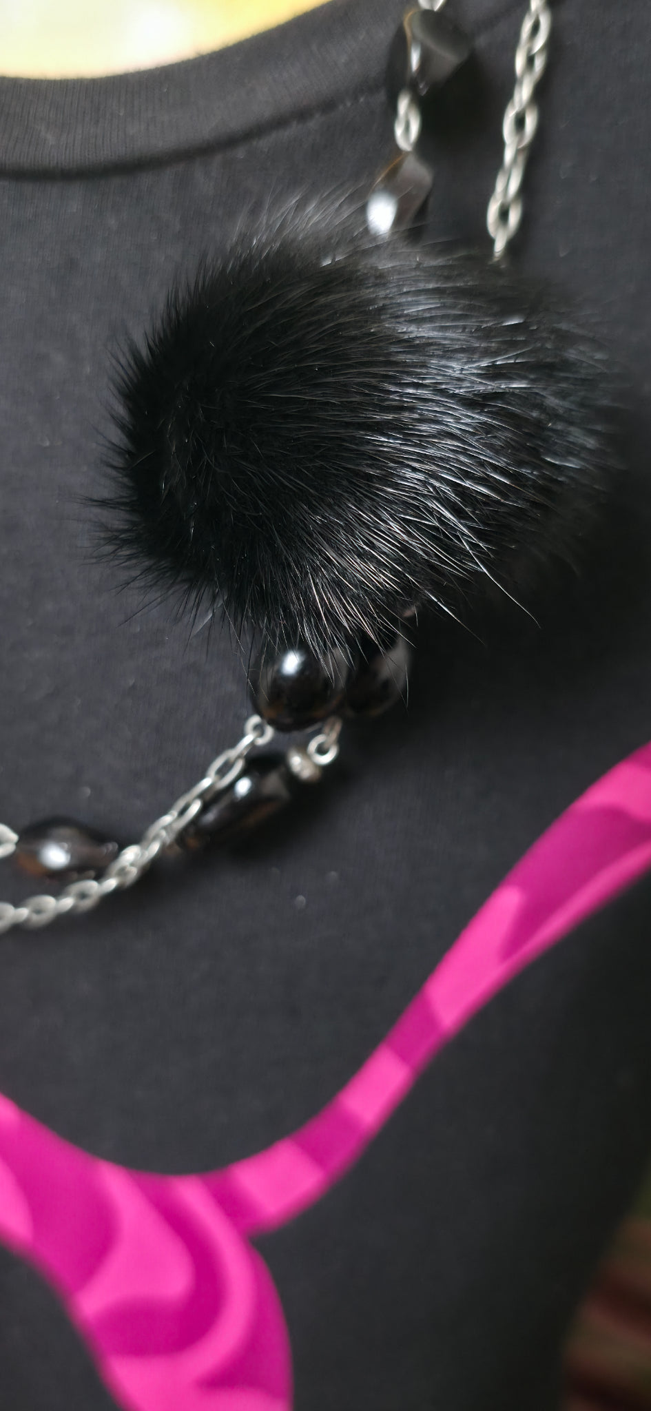Statement Halskette Neon Grün & Weiß mit Ringen – moderner Trend Schmuck
