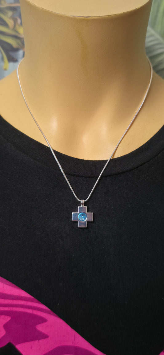 Mehrreihige Perlen Halskette Blau & Silber – Layering Look Statement Schmuck