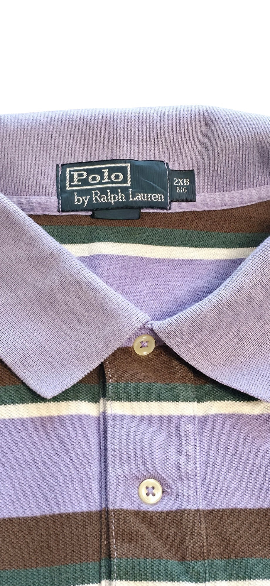 Polo Ralph Lauren Polo Shirt gestreift Lila, Grün, Weiß, Braun