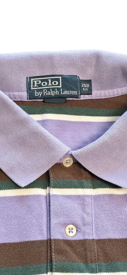 Polo Ralph Lauren Polo Shirt gestreift Lila, Grün, Weiß, Braun